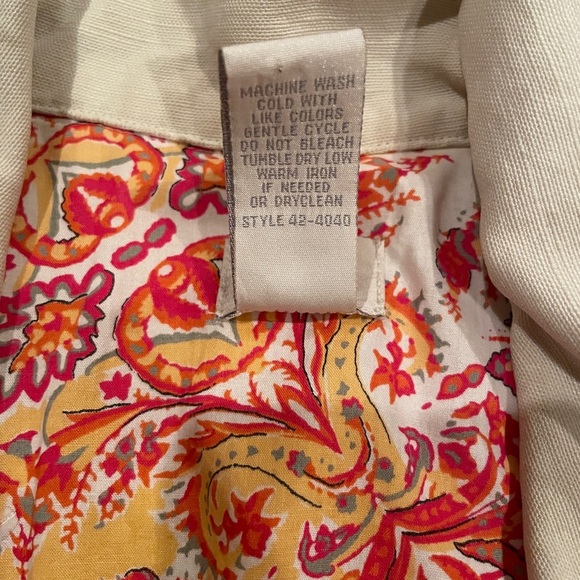 J. Jill Paisley lined linen tencel lyocell jacket Spring Summer Beachy Cotton M - Picture 4 of 7